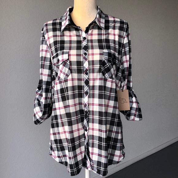 Anthropologie Tops - Anthropologie/Eden and Olivia Flannel Shirt XL